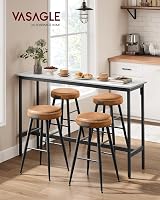 VASAGLE Bar Table 40 x 140 x 90 cm Rustic White Black Industrial Stilts view 2
