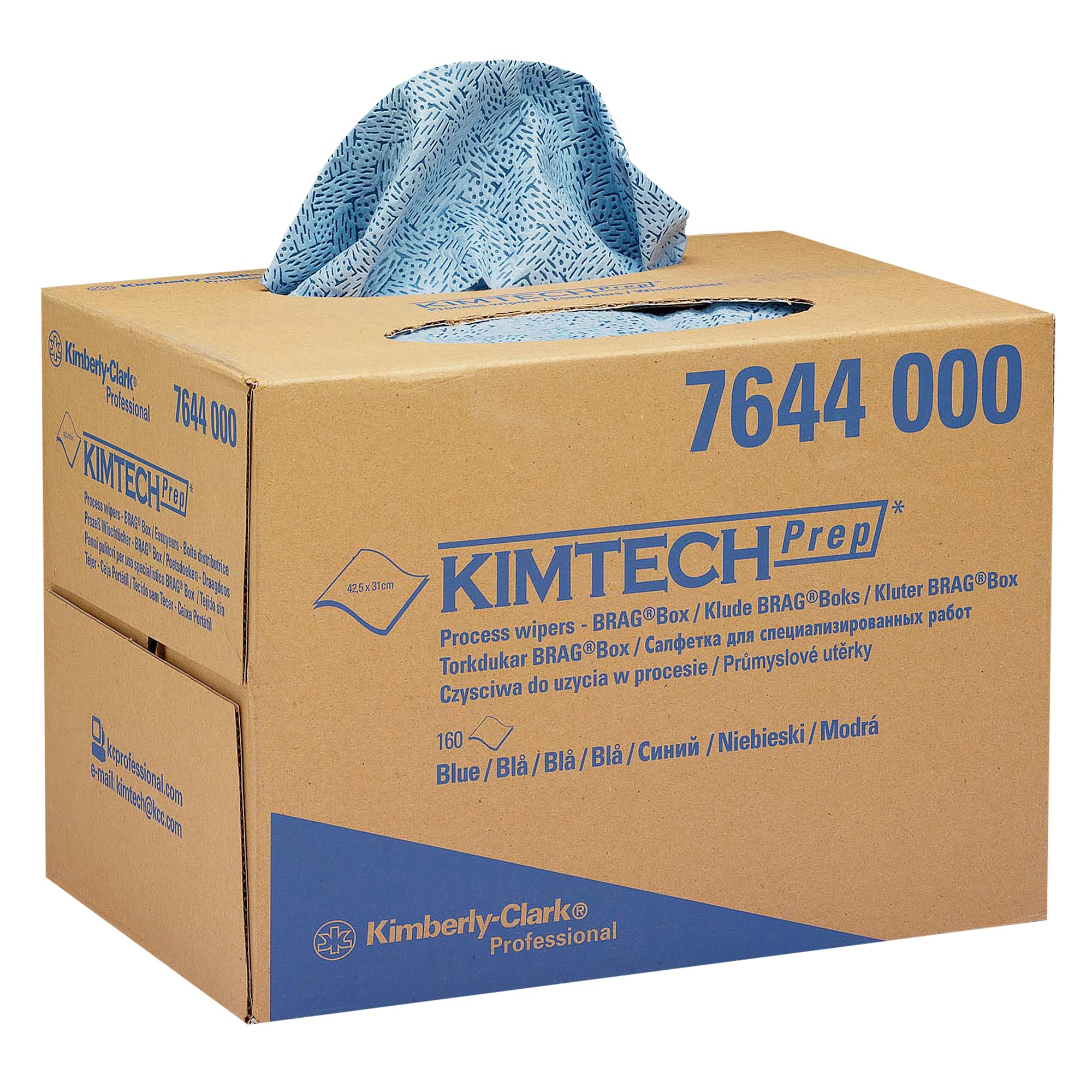 Kimtech Process Wipers 7644 - 1 BRAG Box x 160 Cloths, Blue
