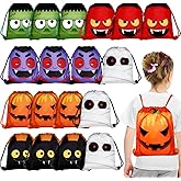 Shihanee 18 Pcs Halloween Drawstring Bags Set Bulk - Halloween Drawstring Backpack Party Supplies for Gym Supplies (Cartoon Style)