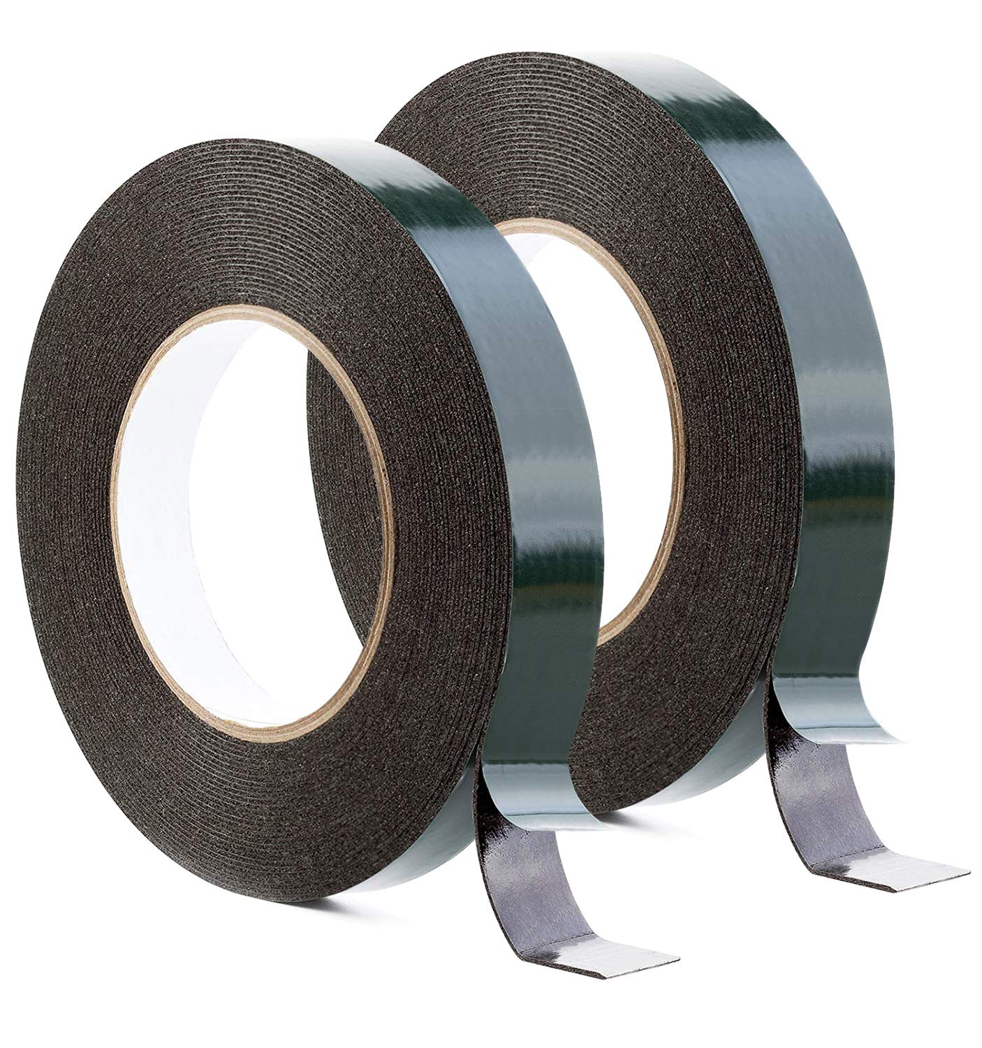 Maveek Foam Tape (2-Pack) 20mm x 10m Double Sided Sponge Tape Waterproof Mounting Adhesive Tape Roll Cars Trims, Black