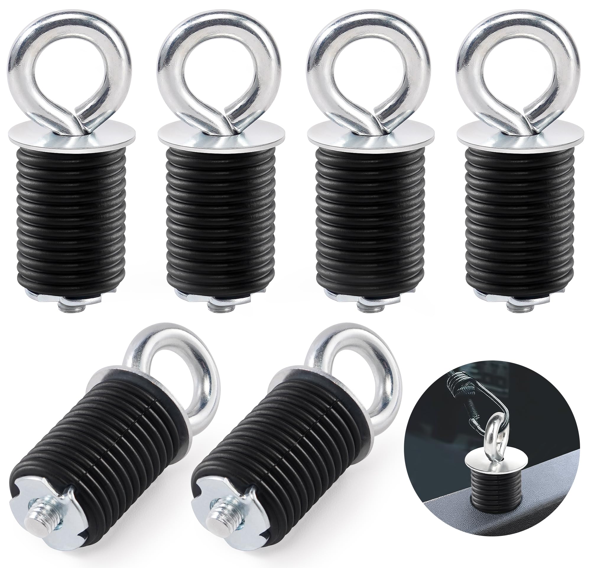 Photo 1 of DAYDOOR Tie Down Anchor, ATV Anchors Compatible with Polaris RZR 800 900 1000 XP Turbo Pro Sportsman 450 570 850 ACE with 1" Hole Polaris RZR Accessories(6 Pcs,Black)