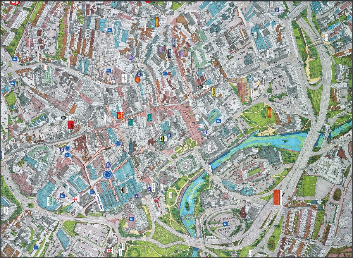 HPY Cityscapes Street Map Of Derby 400 Piece Jigsaw Puzzle 470mm x 320mm (hpc)