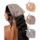 AWAYTR 3Pcs Hair Bandanas Head Kerchief for Women Girls Tie-Back Boho Hair Scarf Headband Bandana Triangle Head Scarf