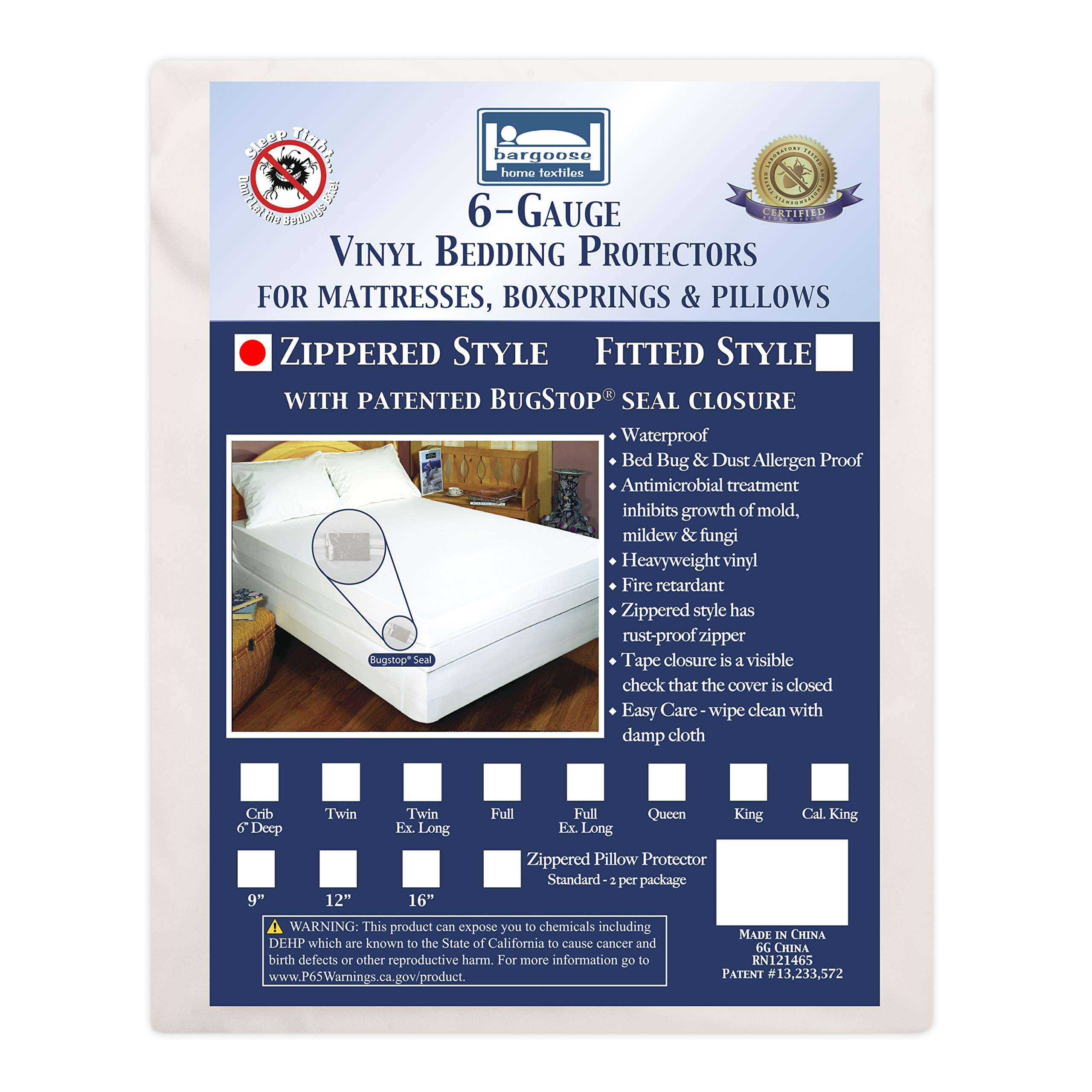 Bargoose | Zippered Mattress Cover | Vinyl Bed Protector | Waterproof Material | Premium Box Spring 