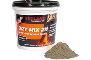 RUTLAND PRODUCTS Rutland Dry Mix 211 Refractory Mortar 2.5 Pound - USA-Made High Temperature Mortar for Masonry - 2550°F Fire Cement Patch for Fireplace Brick, Fire Pit, Kiln, Forge & Pizza Oven Repair