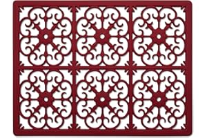 gasaré, Extra Large, Thick, Silicone Trivet for Hot Dishes, Pots, and Pans, Heat Resistant Mat for Countertop, Hot Pad for Kitchen, Easy to Clean, 16 x 12 x 3/8 Inches, Red