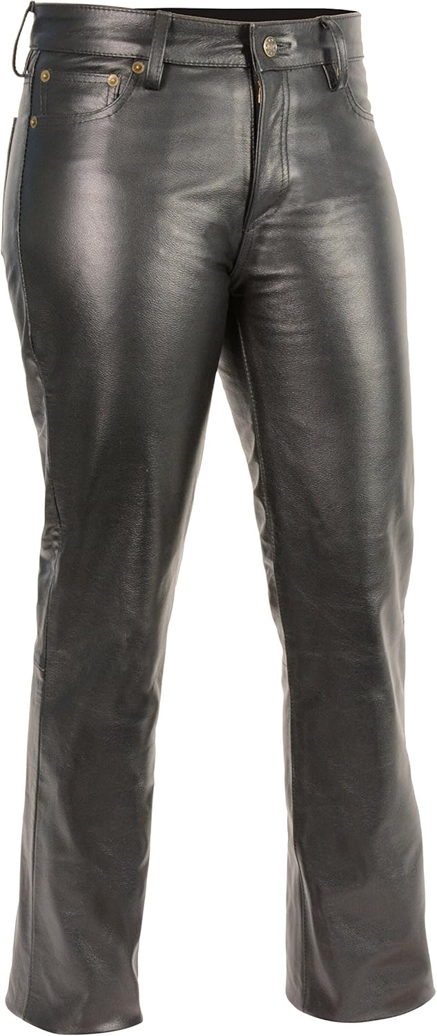 Milwaukee Leather Women's Premium Leather Pants (Black, Size 6) (S)