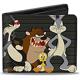Buckle-Down Men's Buckle-down Pu Bifold - Looney Tunes, Black, 4.0 x 3.5 US