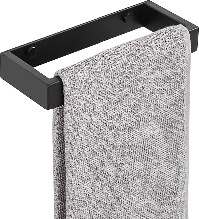 SAYAYO Hand Towel Holder Wall Mounted Black 20CM SUS304 Stainless Steel
