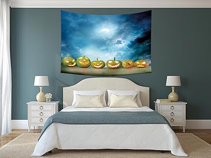 Amazon Com Polyester Tapestry Wall Hanging Halloween Spooky