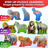 QUOKKA Puzzles For 2 3 Year Olds Floor Toddler Jigsaw 8 Safari Animal Shapes view 2