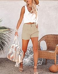Hilltichu Womens Relaxed Fit Casual High Waist