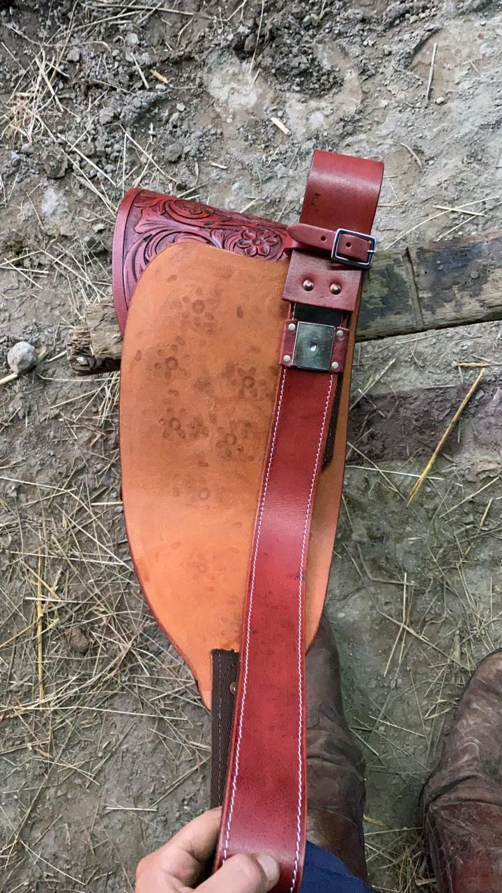 Paire d'ailes de rechange en cuir noir pour selle Western