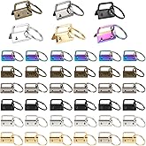 KEJJNYER 72 Pcs Key Fob Hardware 1 Inch, Key Chain Fob, 6 Colors Key Chain Hardware Wristlet Hardwares with Key Ring for Wristlet Keys Making Hardware Supplies, 25mm