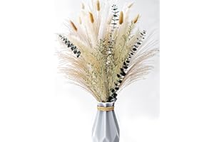 KOCAT Olive Green Bathroom Decor and Boho Wedding Bouquets - Blended Dried Bouquet and Pampas Grass Bouquet - Unleash Your Creativity with Chic, Versatile Dried Greenery & Green House Decor