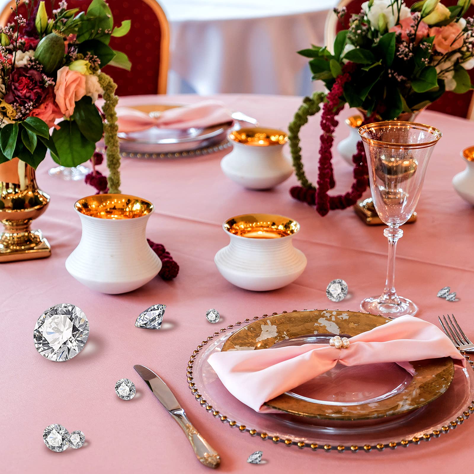 Hicarer 800-Piece Diamond Decorations - Acrylic Diamond Table Scatter Crystals for Vase Fillers, Party Decor (Clear, 30mm, 20mm, 12mm, 8mm, 4mm)