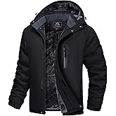 MAGCOMSEN Men's Winter Coats Ski Snow Water Resistant Jacket Warm Fleece Parka Raincoats with Hood for Hiking Work