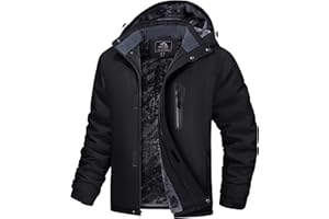 MAGCOMSEN Men's Winter Coats Ski Snow Water Resistant Jacket Warm Fleece Parka Raincoats with Hood for Hiking Work