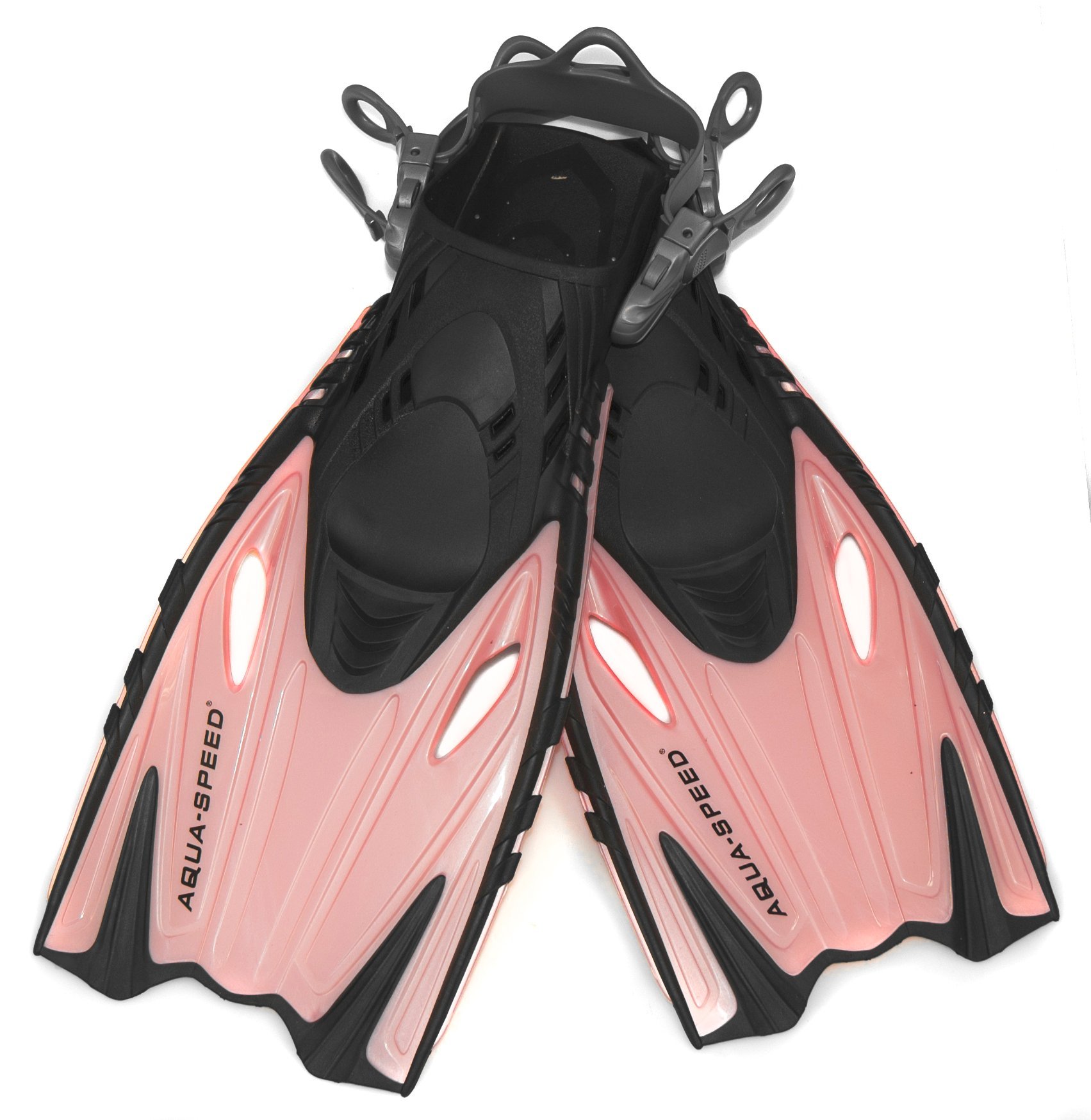 Aqua Speed BOUNTY diving fins | size adjustable | children | diving fins + UP lanyard | Flexible | Durable | Pink | Size:32/37