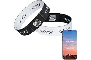 SENSEMORY Daily Bible Verse Bracelet - Scan Phone, Christian Gifts For Men, Women, God Is Greater Than The Highs And Lows Scripture Bracelets For Prayer, Wearable Jesus Faith Devotional God Band