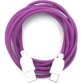 xcivi 6FT Purple USB Charging Data Cable for Fuhu Nabi Series Kids Tablets | 2-in-1 Charging &amp; Data Transfer Cord, Long 2m USB Cable, Durable Purple Charging Wire for Nabi DreamTab 2S Jr Jr.S XD Elev-8