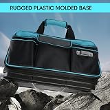 DURATECH 17" 32 Pocket Large Tool Bag Hard Base Wide Mouth 840D Heavy Duty view 5