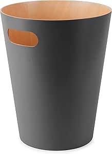 Amazon Com Umbra Charcoal Woodrow 2 Gallon Modern Wooden Trash