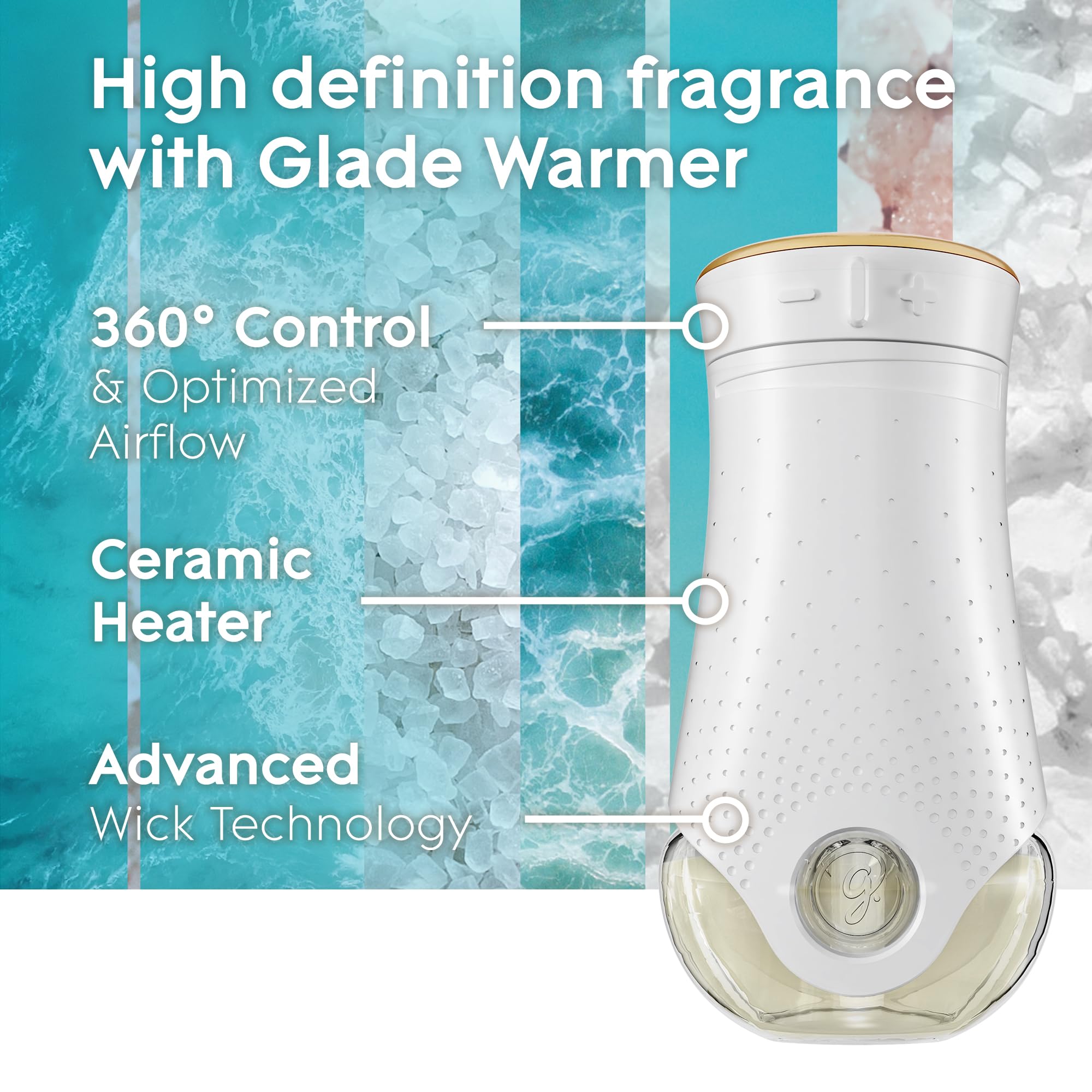 Glade PlugIns Refills Air Freshener, Scented and Essential Oils for Home and Bathroom, Sky & Sea Salt, 1.34 Fl Oz, 2 Count