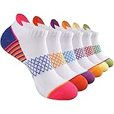 eallco Womens Ankle Socks Athletic Running Socks Sport Cushioned Socks With Tab 6 Pairs
