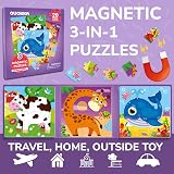 QUOKKA Magnetic Puzzles for Toddlers 3-5 Travel 20 Piece Jigsaws 3 pcs view 2
