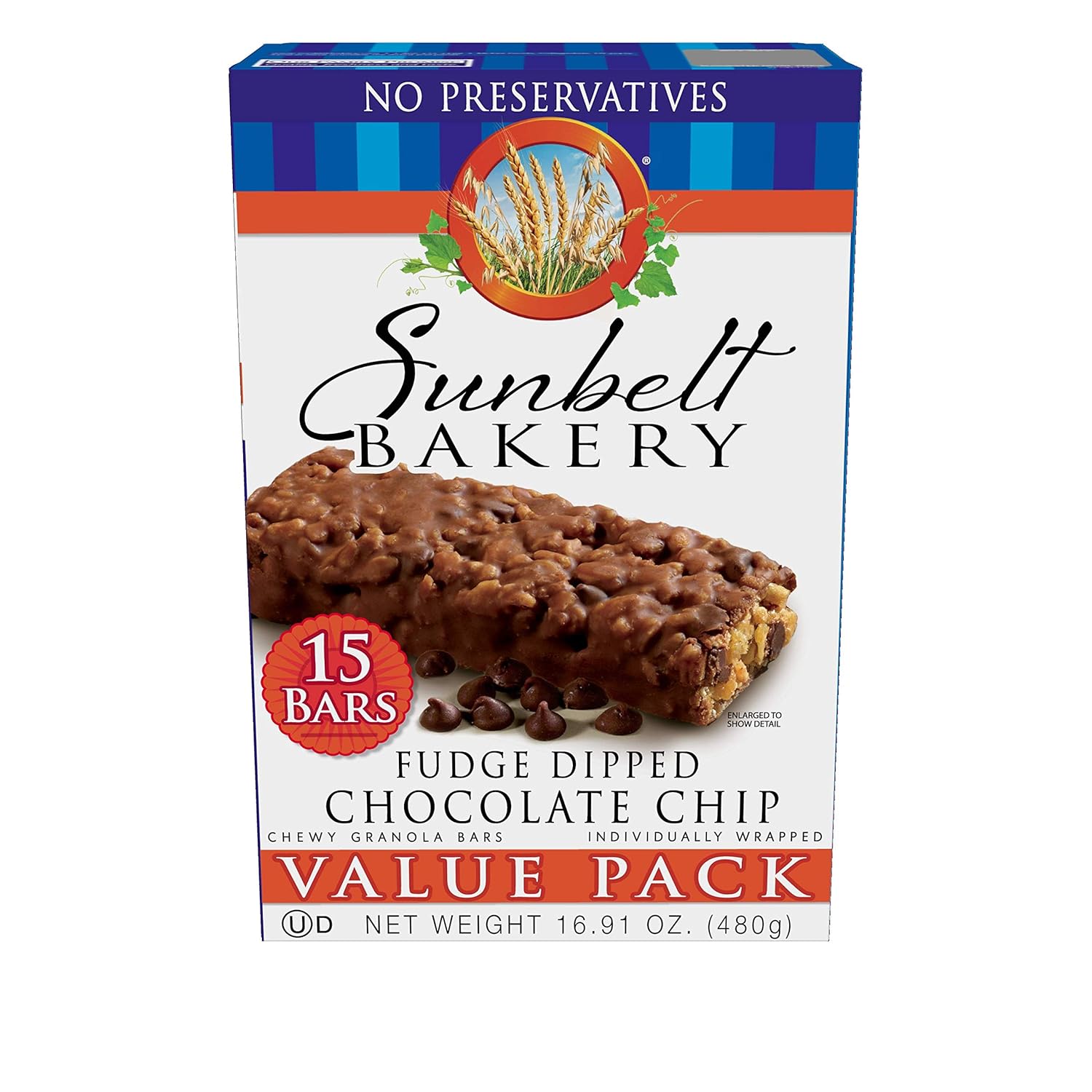 Sunbelt Bakery Fudge Dipped Chocolate Chip Chewy Granola Bars, 1.1 oz