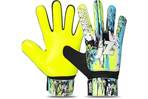 Jazzy Sports Soccer Goalie Gloves for Kids, Youth Goalkeeper Gloves Anti Slip 4mm Latex Palm with Strong Grip Double Wrist Protection