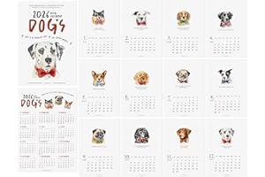 TODO BIEN DESIGN INC. 2026 Desk Calendar - Dogs Watercolor Monthly Calendar with motivational quotes, Made in USA, 5x7 pages with Easel for Home Office School, Holiday New Year Gift (2026 Dogs, Refill Pages Only)