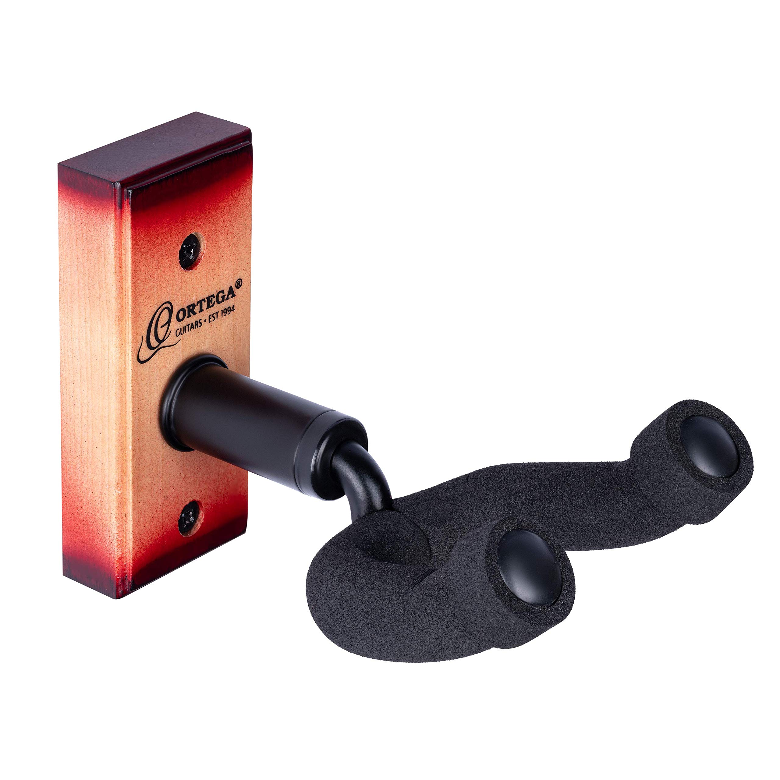 Ortega Guitars Guitar Hanger Accessories - Wall Mount for Guitar - Wood, Red-Brown (OGH-1CSB)
