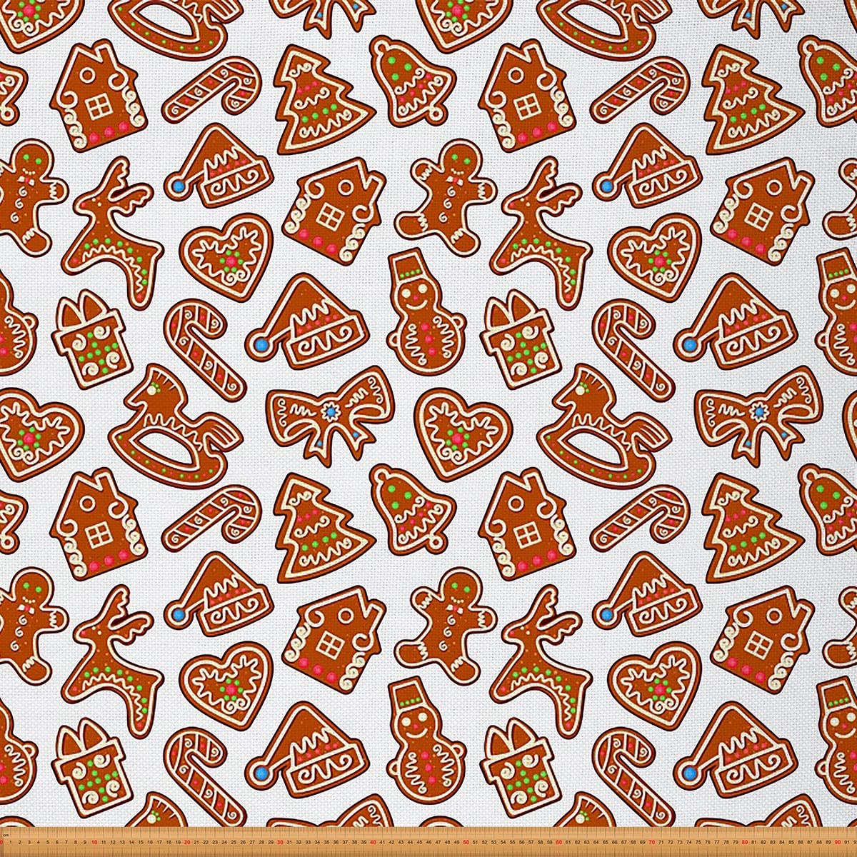 Sweet Christmas Fabric by The Yard Xmas Santa Claus Theme Upholstery Fabric for Chairs and Home DIY Projects Christmas Gift Heart Decorative Waterproof Fabric 1 Yard,(L92*W150cm) Brown White