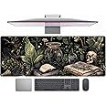 Dark Academia Desk Mat Mouse Pad XL Extended Large Gaming Desk Pad Mousepad, Mystical Green Plant Computer Laptop Keyboard and Mouse Mat, Desktop Protector Mat for Women Girl Office 31.5x11.8 in