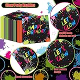XJLANTTE 100Pcs Glow Party Napkins 13x13 Inch Neon Fluorescent Birthday view 3