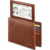 Sigtrenx Leather Wallets for Men, Genuine Leather Mens Wallets Bifold Rfid Blocking with 2 ID Windows