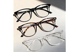 Blue Light Blocking Glasses, 3 Pair Clear Computer Glasses with Anti Eye Strain, Fashion Eyewear Accessories