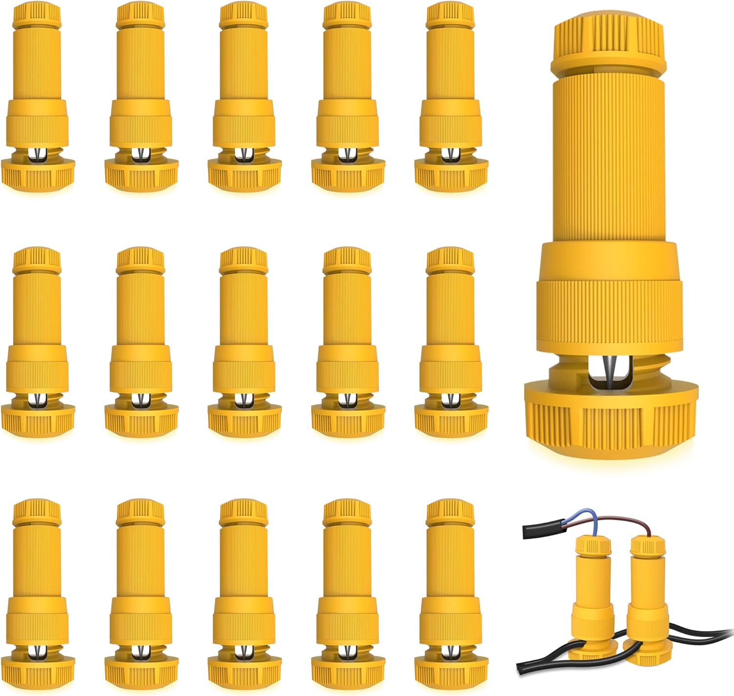 JACKYLED Low Voltage Fastlock Landscape Light Cable Connectors 16Pack