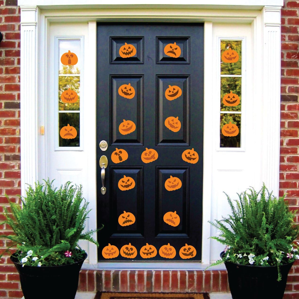 Innovative Stencils Halloween Pumpkin Jack O'Lantern Party Decorations Wall Decal Sticker Window Decor Scary Removable and Reusable (24 Decals Each 6