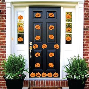Innovative Stencils Halloween Pumpkin Jack O'Lantern Party Decorations Wall Decal Sticker Window Decor Scary Removable and Reusable (24 Decals Each 6
