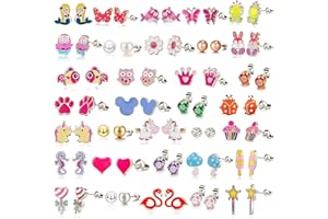 DALOO Colorful Charms: 33-Pair Hypoallergenic Earrings for Sensitive Ears with Stainless Steel Post -Assorted Cute Stud Earring Set