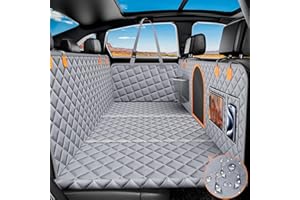 Geotick Back Seat Extender for Dogs, Hard Bottom Dog Car Seat Cover-Strong Support Waterproof Pet Scratch Proof Nonslip Dog Hammock Backseat for Cars SUVs and Trucks