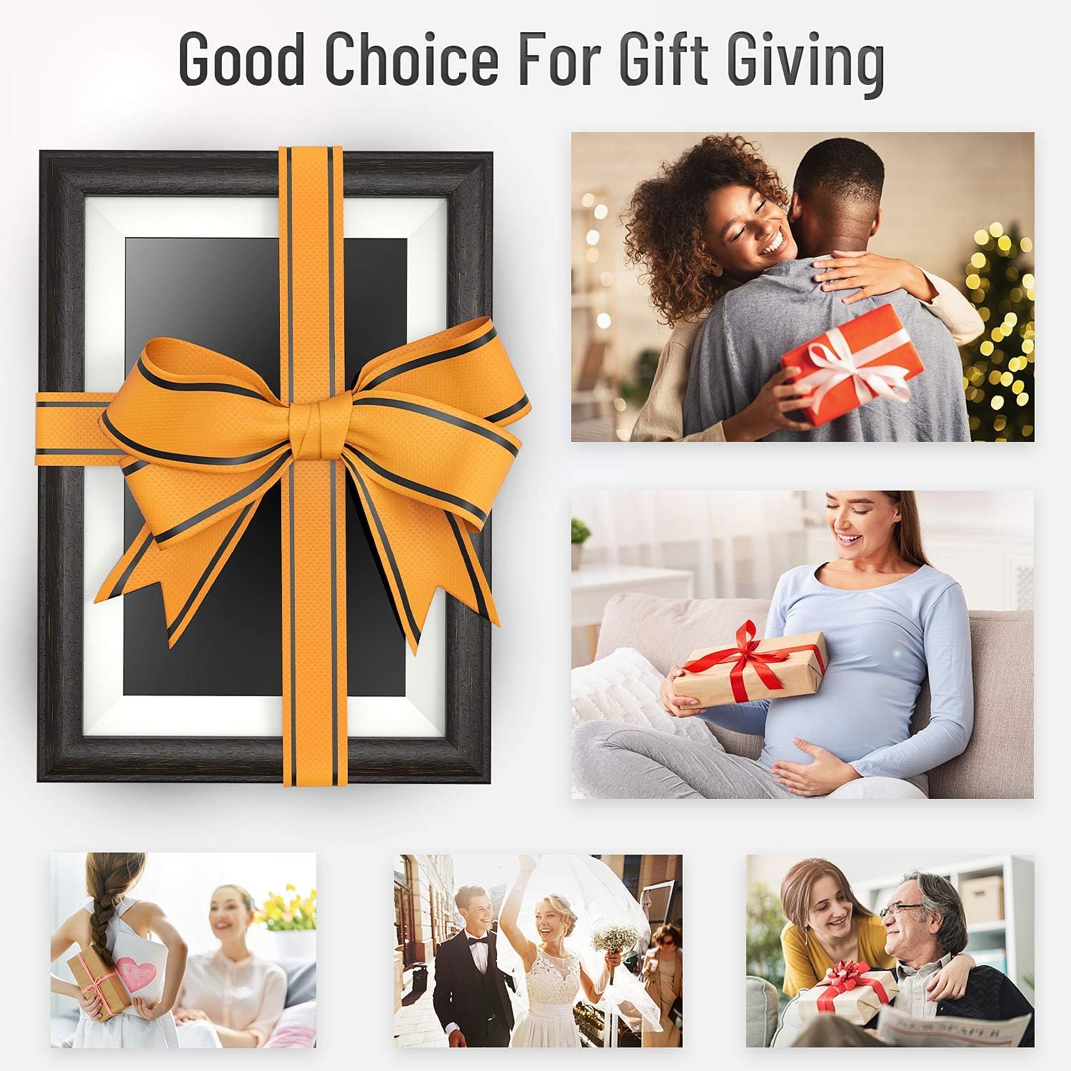 WiFi Digital Picture Frame 10-inch - Smart Photo Frame with Touch Screen - Electric Picture Frame Share Photos and Videos via App Cloud with Brown Wood Frame by FLYAMAPIRIT : Electronics