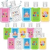 Piuaeue 50 Pcs Happy Birthday Mini Hand Sanitizer Bulk Happy Birthday Gifts Party Favors 1fl Oz Hand Sanitizer Natural Plant Fragrance Travel Size Hand Soap Gift for Birthday Baby Shower (Colorful)