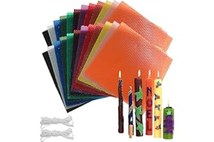 24 Pcs 8 x 8 Inch Beeswax Sheets for Candle Making, 12 Bright Colors Beeswax Candle Making Kit for Adults, Wax Honeycomb Shee