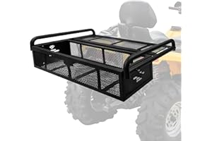 JY Performance ATV Rear Cargo Basket, Universal ATV Racks and Baskets Storage Rack for Camping/Fishing/Beach Side/Hiking