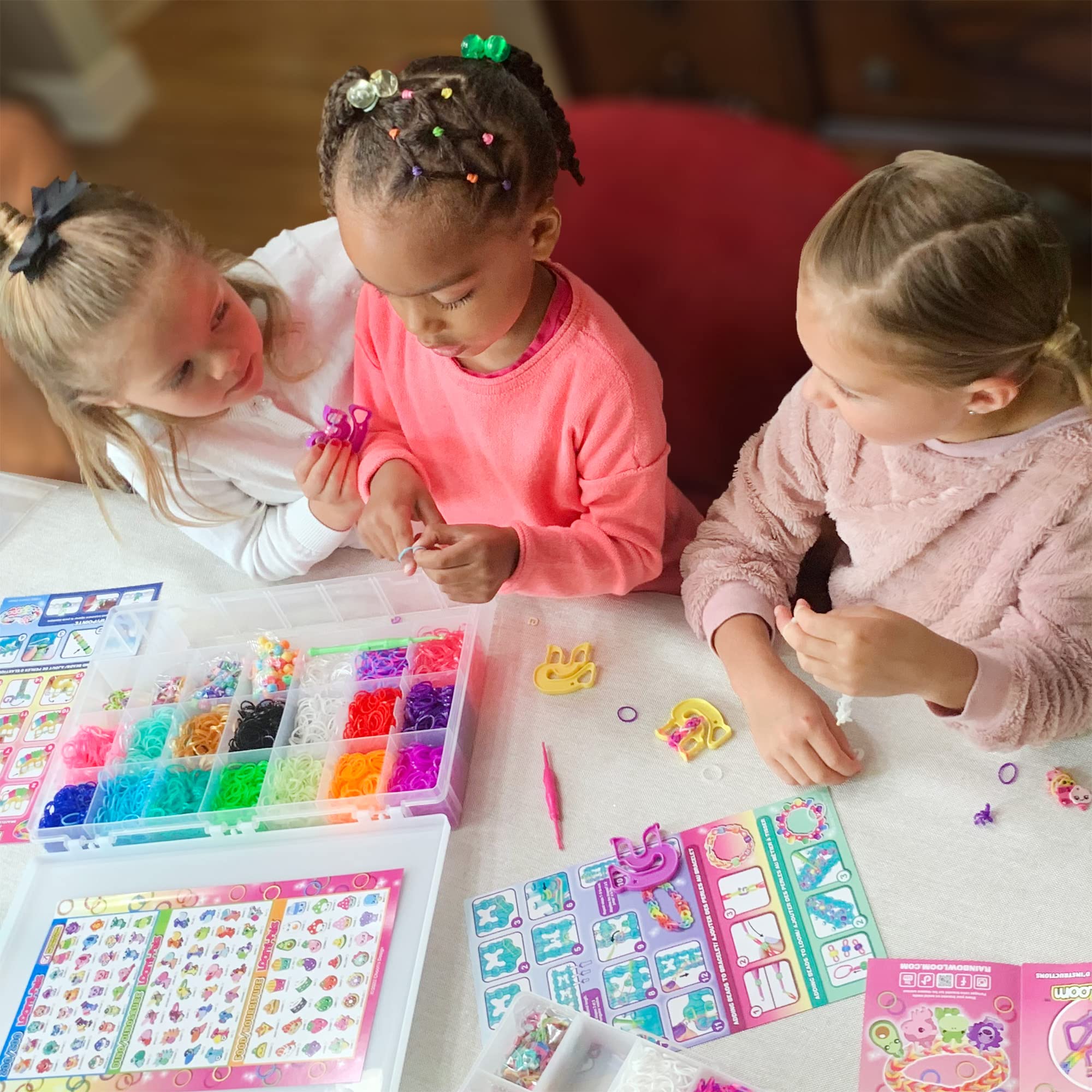 Rainbow Loom® Loomi-Pals™ MEGA Combo Set, Features 60 Cute Assorted LP Charms, The New RL 2.0, Happy Looms, Hooks, Alpha & Pony Beads, 5600 Colorful Bands All in a Carrying Case for Boys and Girls 7+