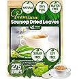 FreshDrinkUS, Premium 275+ Soursop Graviola Whole Dried Leaves Tea, 275-300 Soursop Graviola Guanabana Whole Leaves, Wildcrafted, Hoja Guanabana Loose Leaf Herbal Tea, No Gluten, Vegan